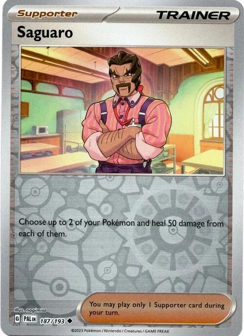 Saguaro [Reverse Holo] #187 Pokemon Paldea Evolved
