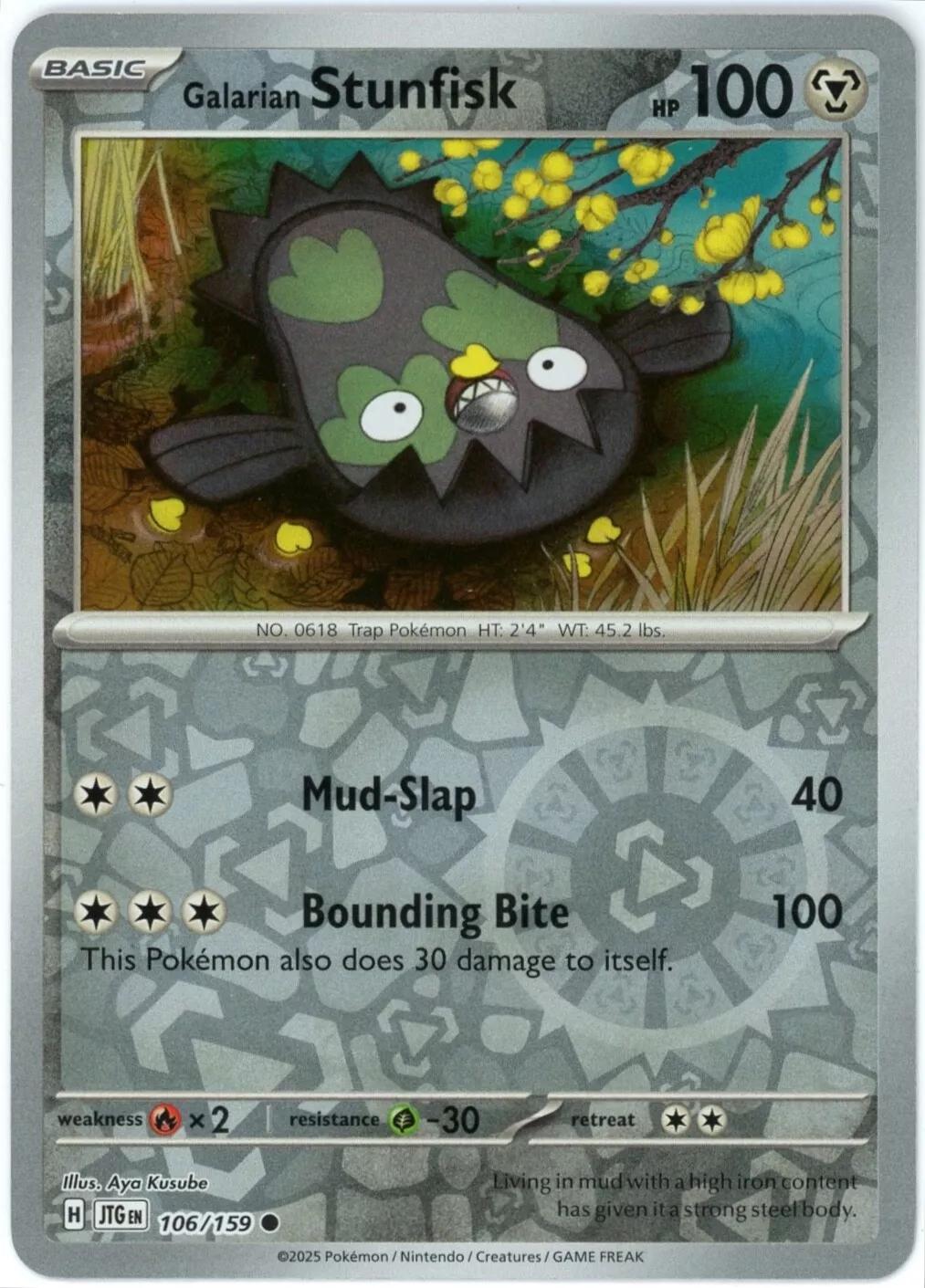 Galarian Stunfisk [Reverse Holo] #106 Pokemon Journey Together