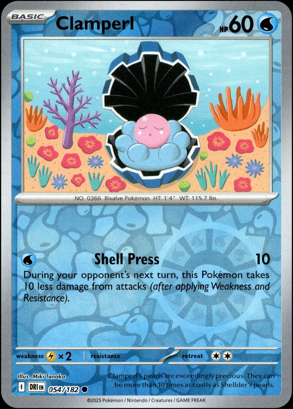 Clamperl [Reverse Holo] #54 Pokemon Destined Rivals