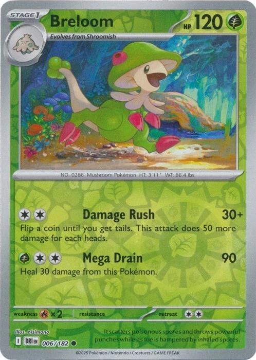 Breloom [Reverse Holo] #6 Pokemon Destined Rivals