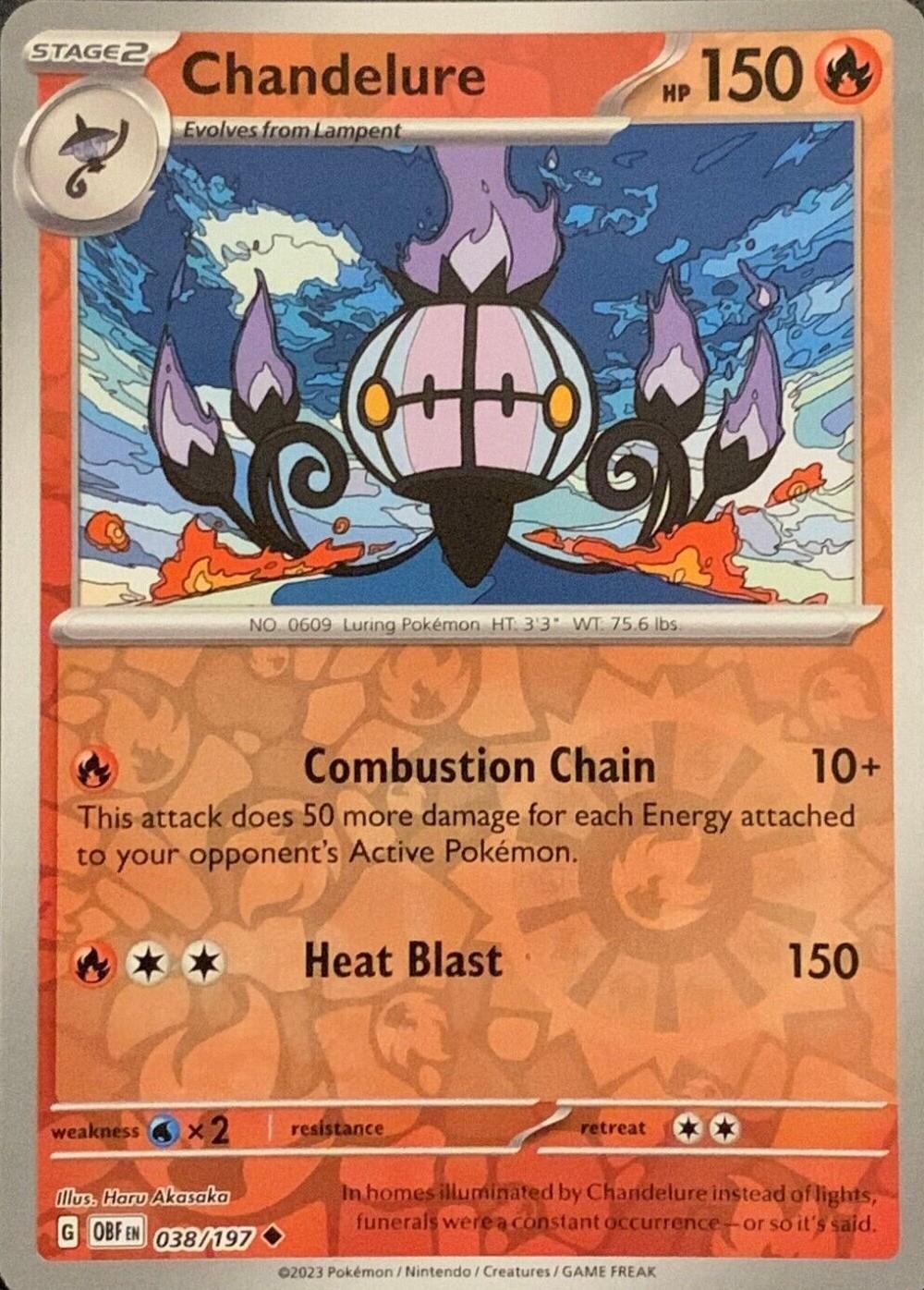 Chandelure [Reverse Holo] #38 Pokemon Obsidian Flames