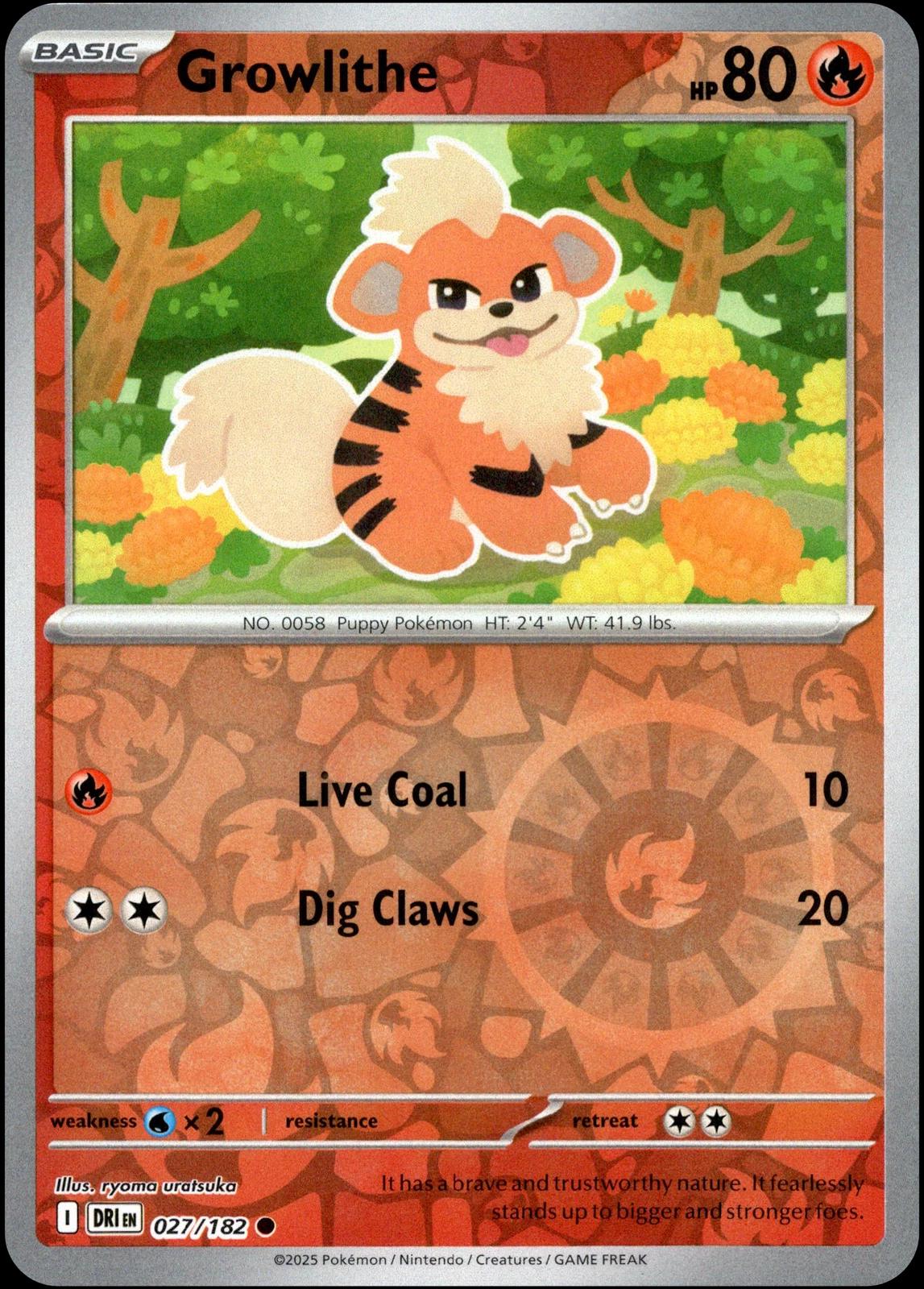 Growlithe [Reverse Holo] #27 Pokemon Destined Rivals