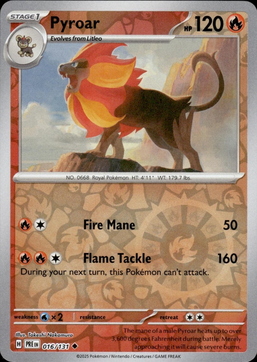 Pyroar [Reverse] #16 Pokemon Prismatic Evolutions