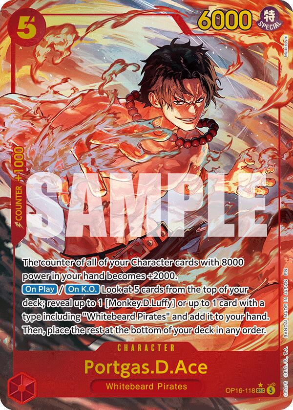 Portgas.D.Ace [Alternate Art] OP16-118 One Piece The Time of Battle