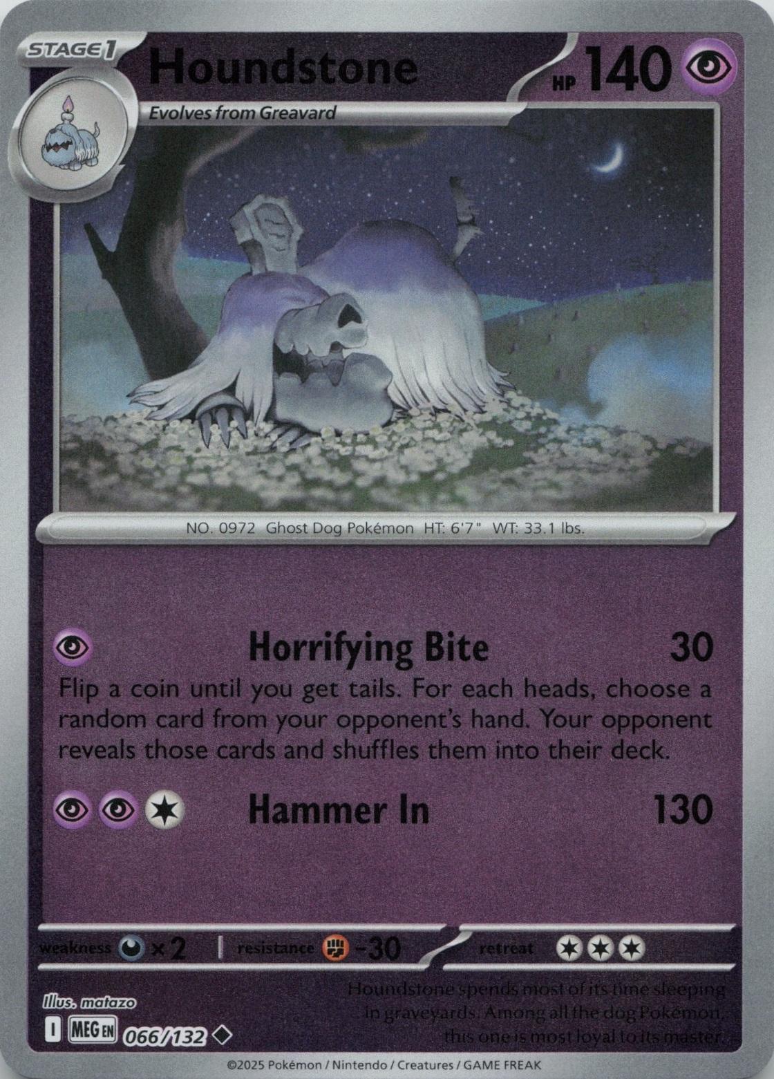 Houndstone [Reverse Holo] #66 Pokemon Mega Evolution