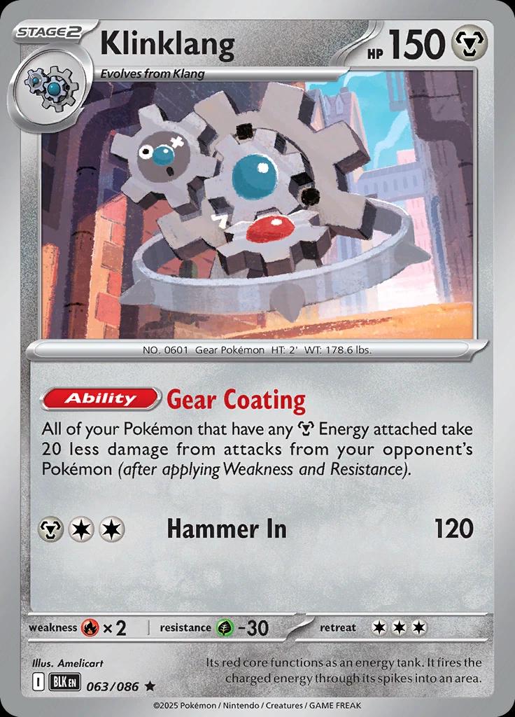 Klinklang #63 Pokemon Black Bolt HOLO