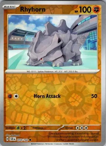 Rhyhorn [Reverse Holo] #74 Pokemon Stellar Crown