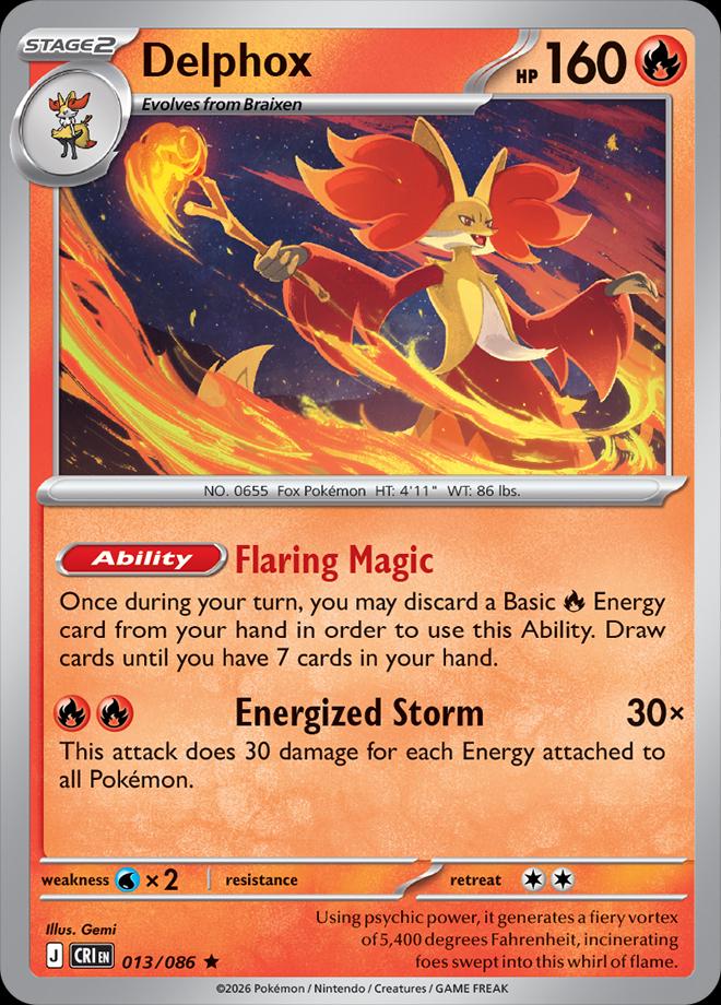 Delphox #13 Pokemon Chaos Rising HOLO