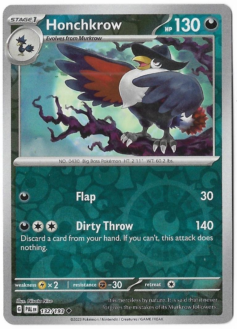 Honchkrow [Reverse Holo] #132 Pokemon Paldea Evolved