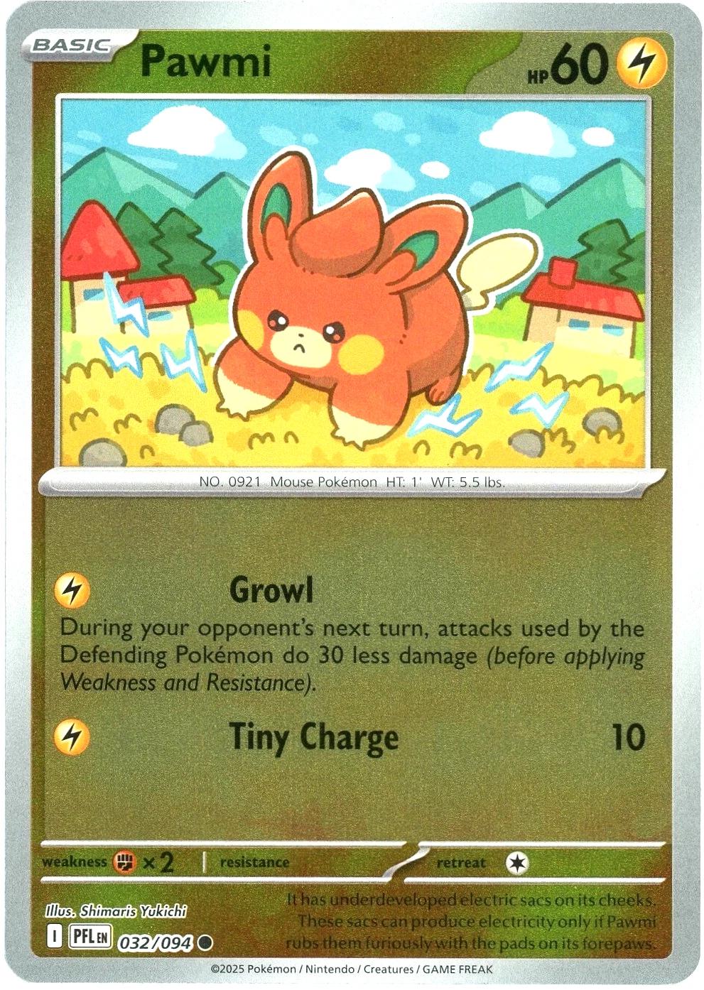 Pawmi [Reverse Holo] #32 Pokemon Phantasmal Flames