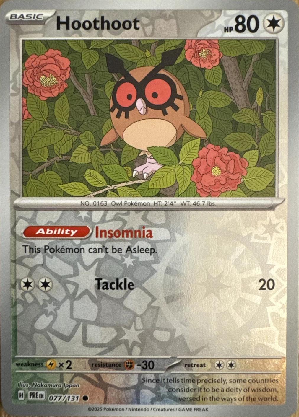 Hoothoot [Reverse] #77 Pokemon Prismatic Evolutions