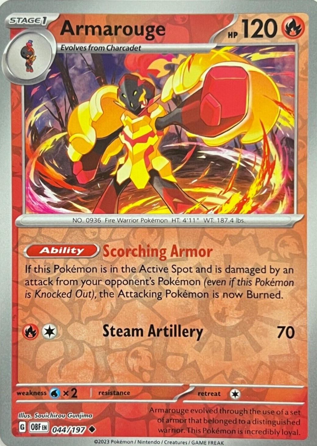 Armarouge [Reverse Holo] #44 Pokemon Obsidian Flames