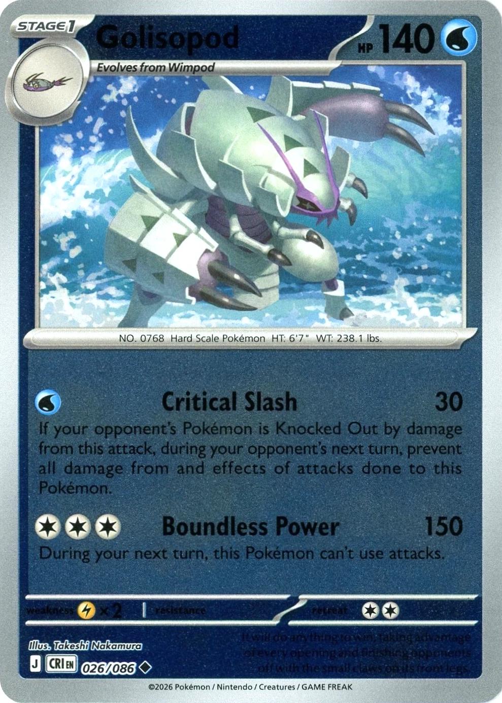 Golisopod [Reverse Holo] #26 Pokemon Chaos Rising
