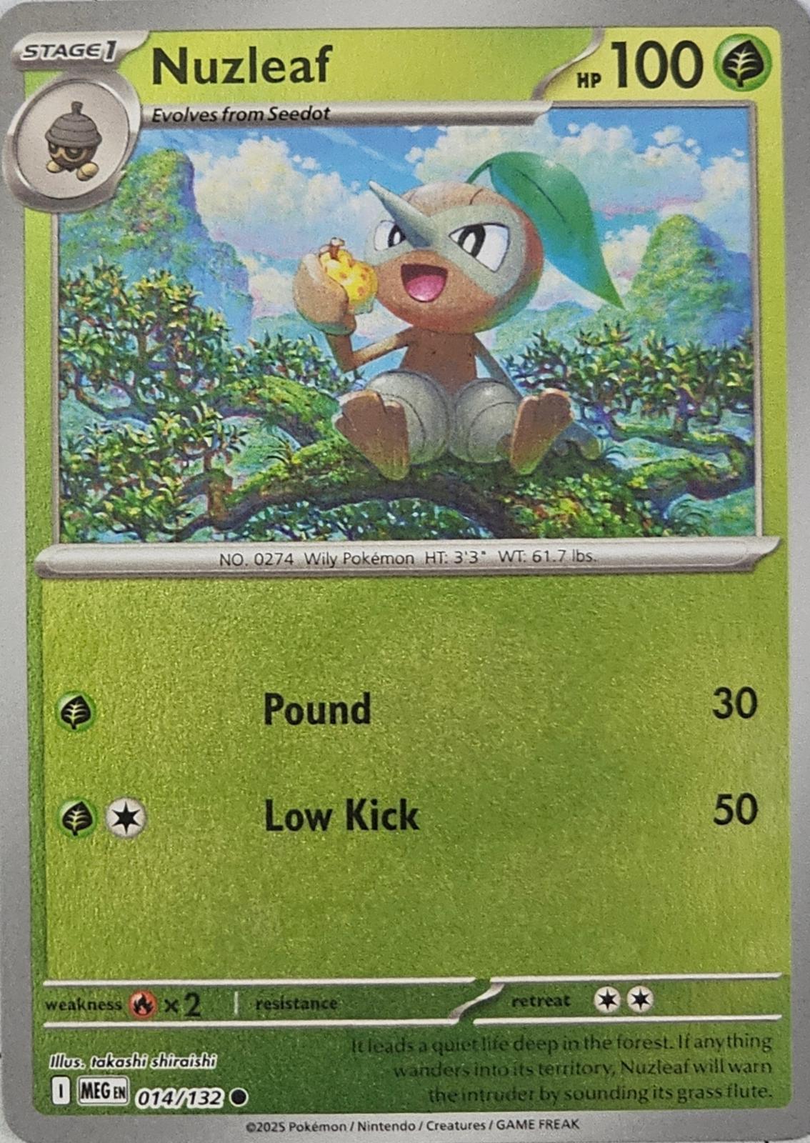 Nuzleaf [Reverse Holo] #14 Pokemon Mega Evolution