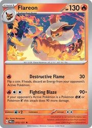 Flareon #13 Pokemon Prismatic Evolutions HOLO