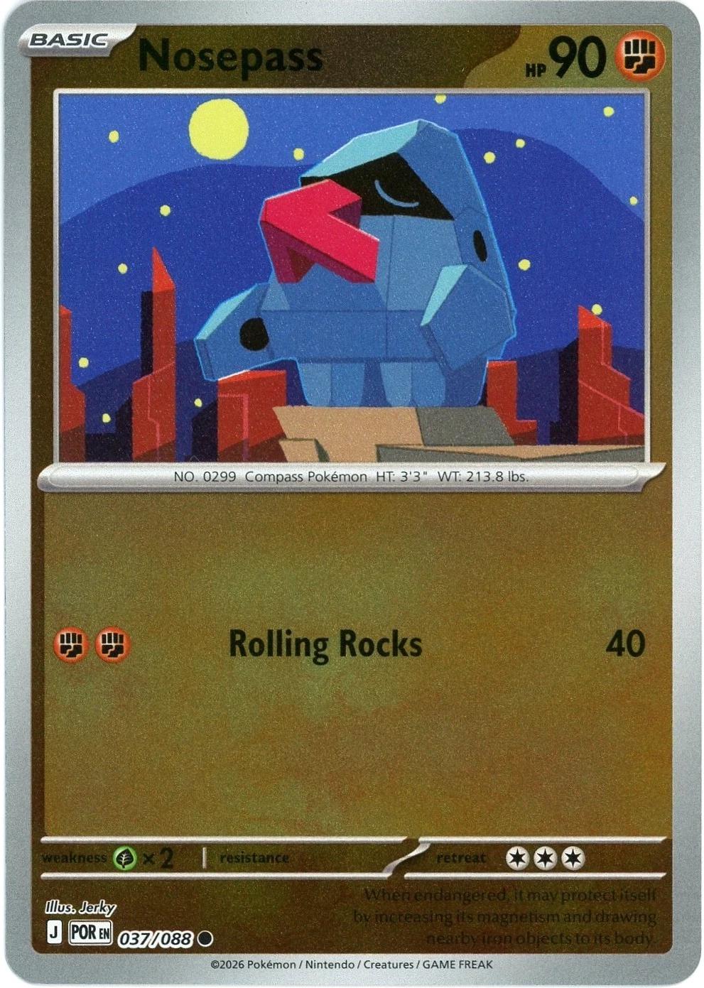 Nosepass [Reverse Holo] #37 Pokemon Perfect Orde