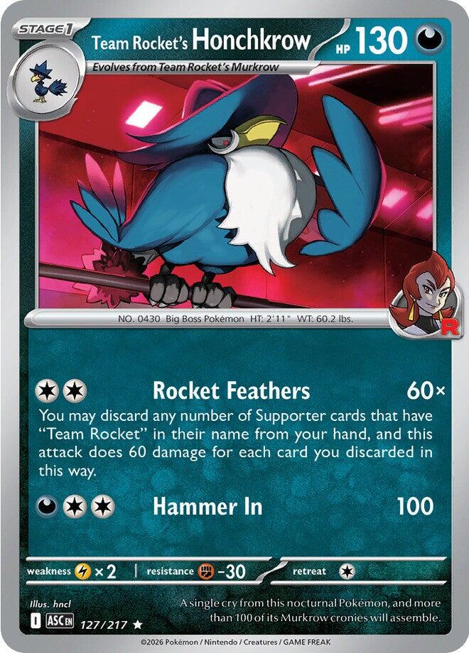 Team Rocket's Honchkrow #127 Pokemon Ascended Heroes HOLO