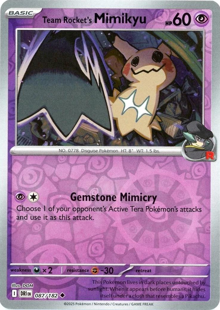 Team Rocket's Mimikyu [Reverse Holo] #87 Pokemon Destined Rivals