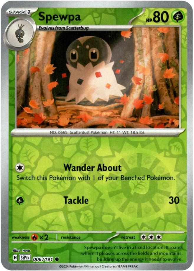 Spewpa [Reverse Holo] #6 Pokemon Surging Sparks