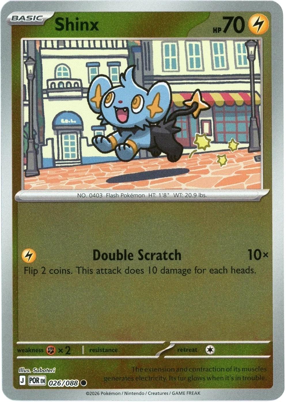 Shinx [Reverse Holo] #26 Pokemon Perfect Order