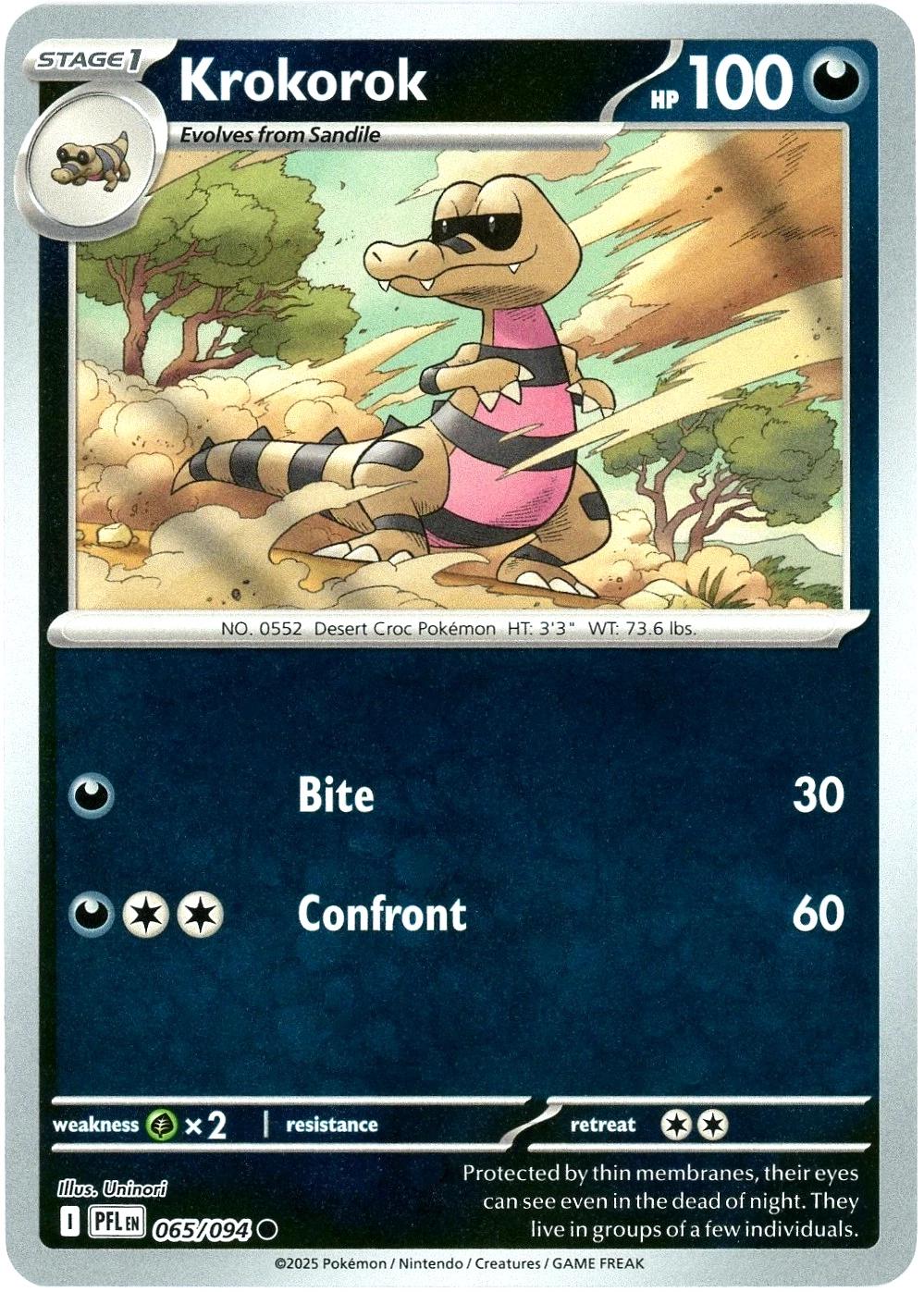 Krokorok [Reverse Holo] #65 Pokemon Phantasmal Flames