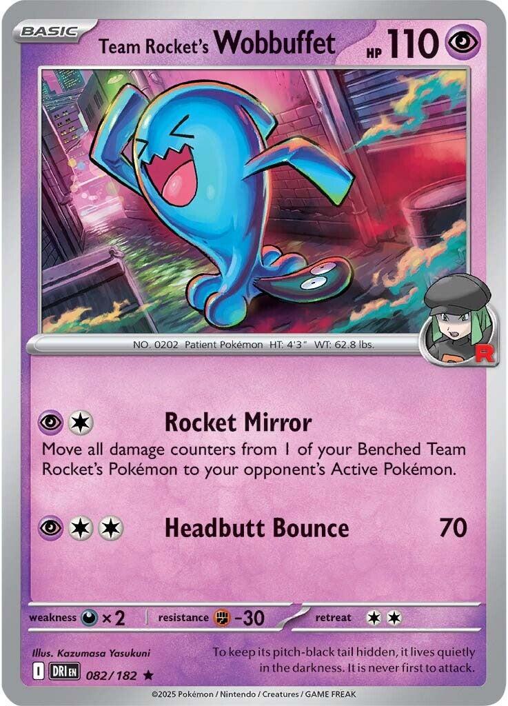 Team Rocket's Wobbuffet #82 Pokemon Destined Rivals HOLO