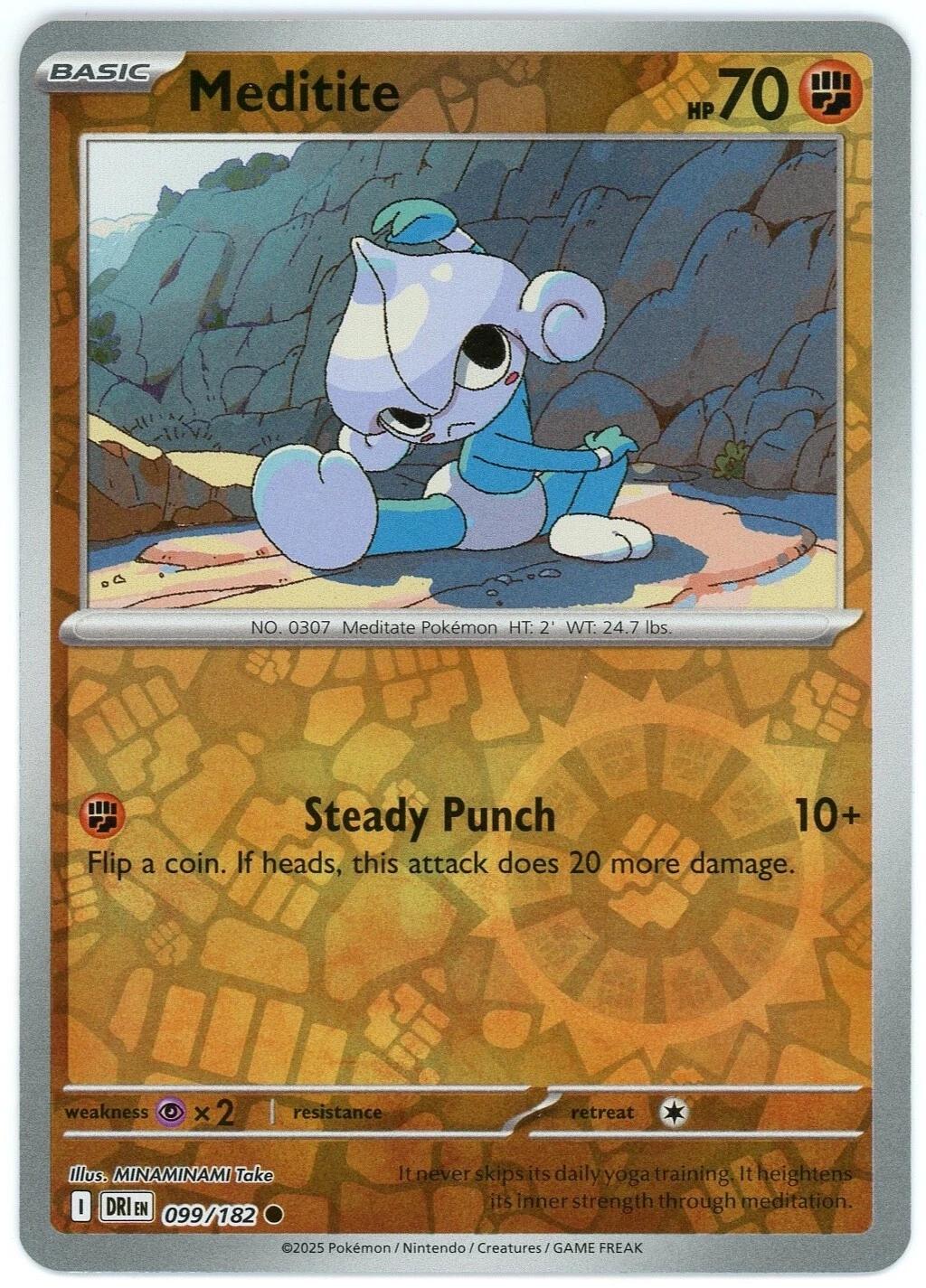 Meditite [Reverse Holo] #99 Pokemon Destined Rivals