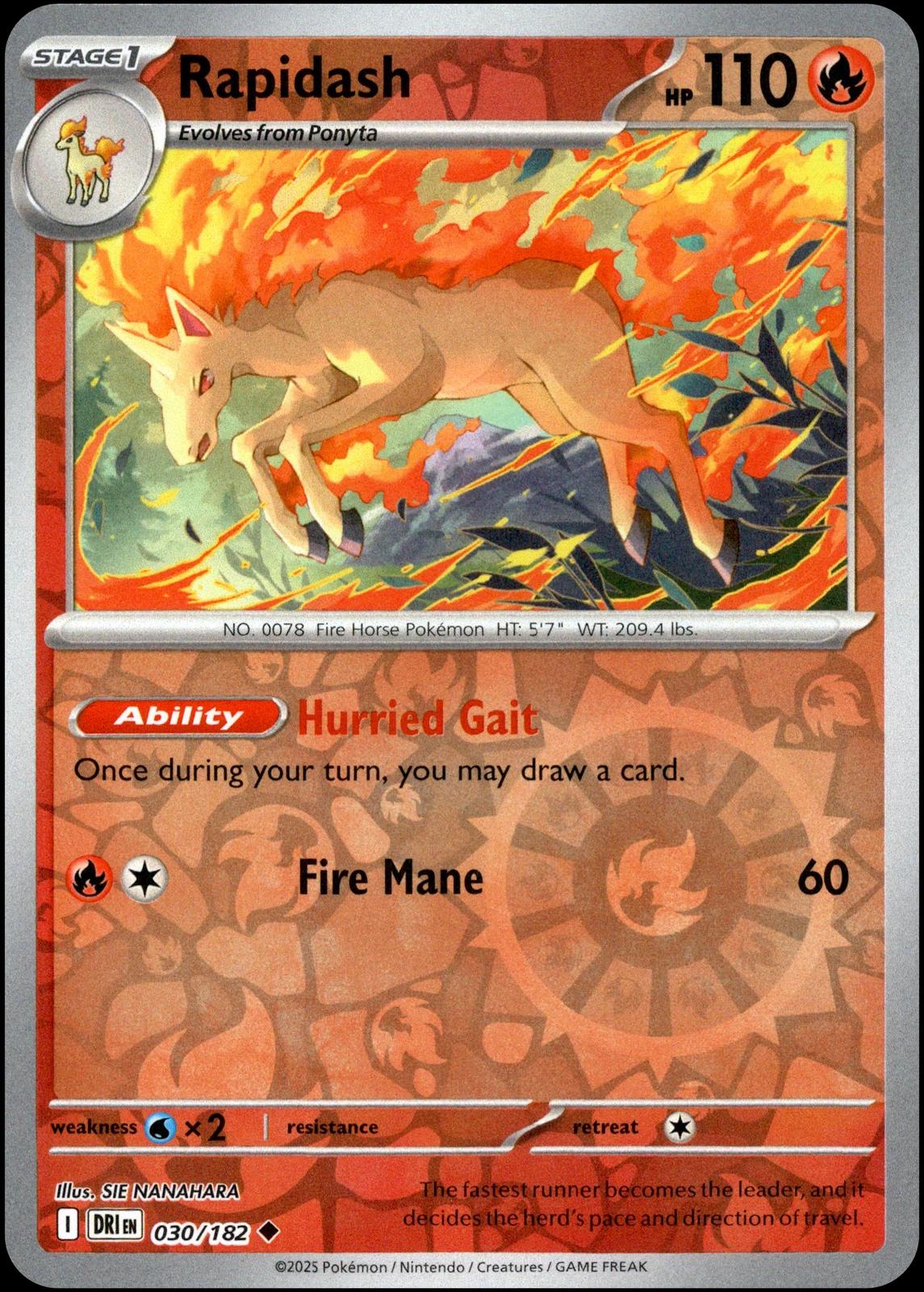 Rapidash [Reverse Holo] #30 Pokemon Destined Rivals