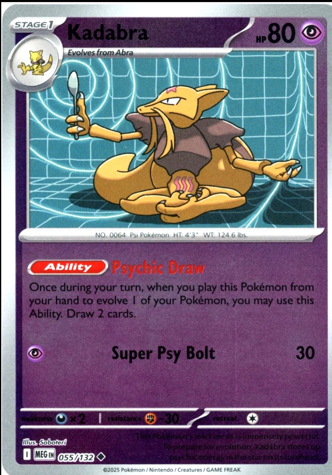 Kadabra [Reverse Holo] #55 Pokemon Mega Evolution