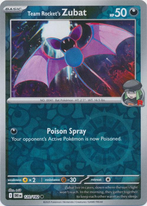 Team Rocket's Zubat [Reverse Holo] #120 Pokemon Destined Rivals