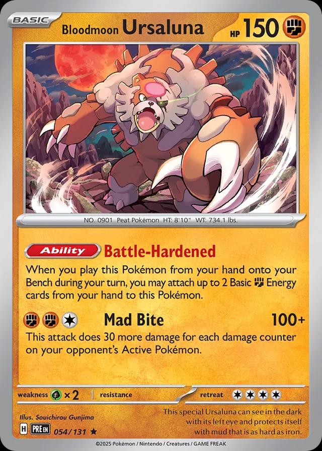Bloodmoon Ursaluna #54 Pokemon Prismatic Evolutions