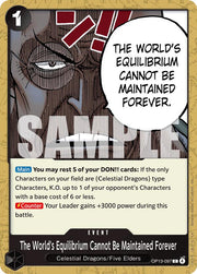 The World's Equilibrium Cannot Be Maintained Forever OP13-097 One Piece Carrying on His Will