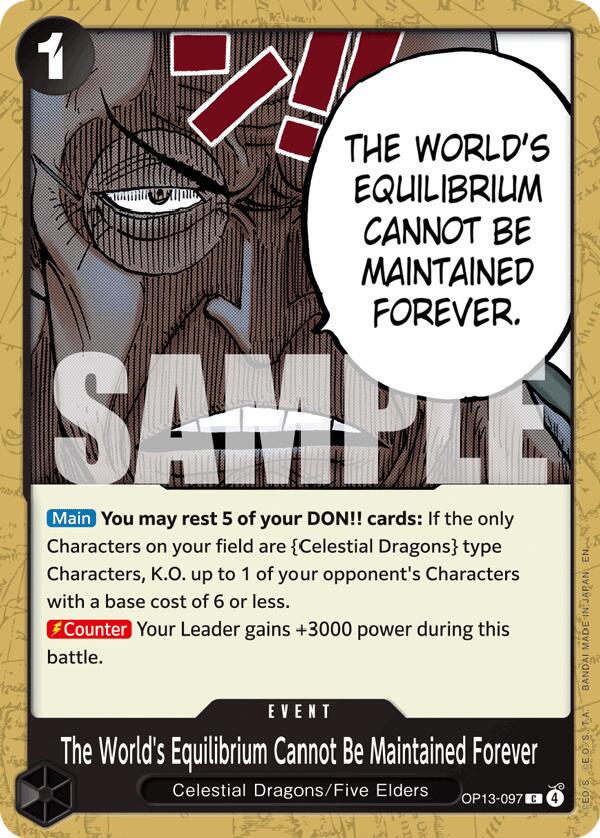 The World's Equilibrium Cannot Be Maintained Forever OP13-097 One Piece Carrying on His Will