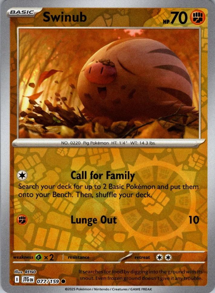 Swinub [Reverse Holo] #77 Pokemon Journey Together