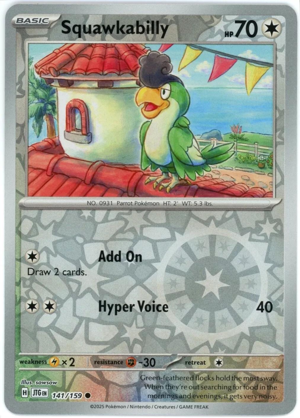 Squawkabilly [Reverse Holo] #141 Pokemon Journey Together