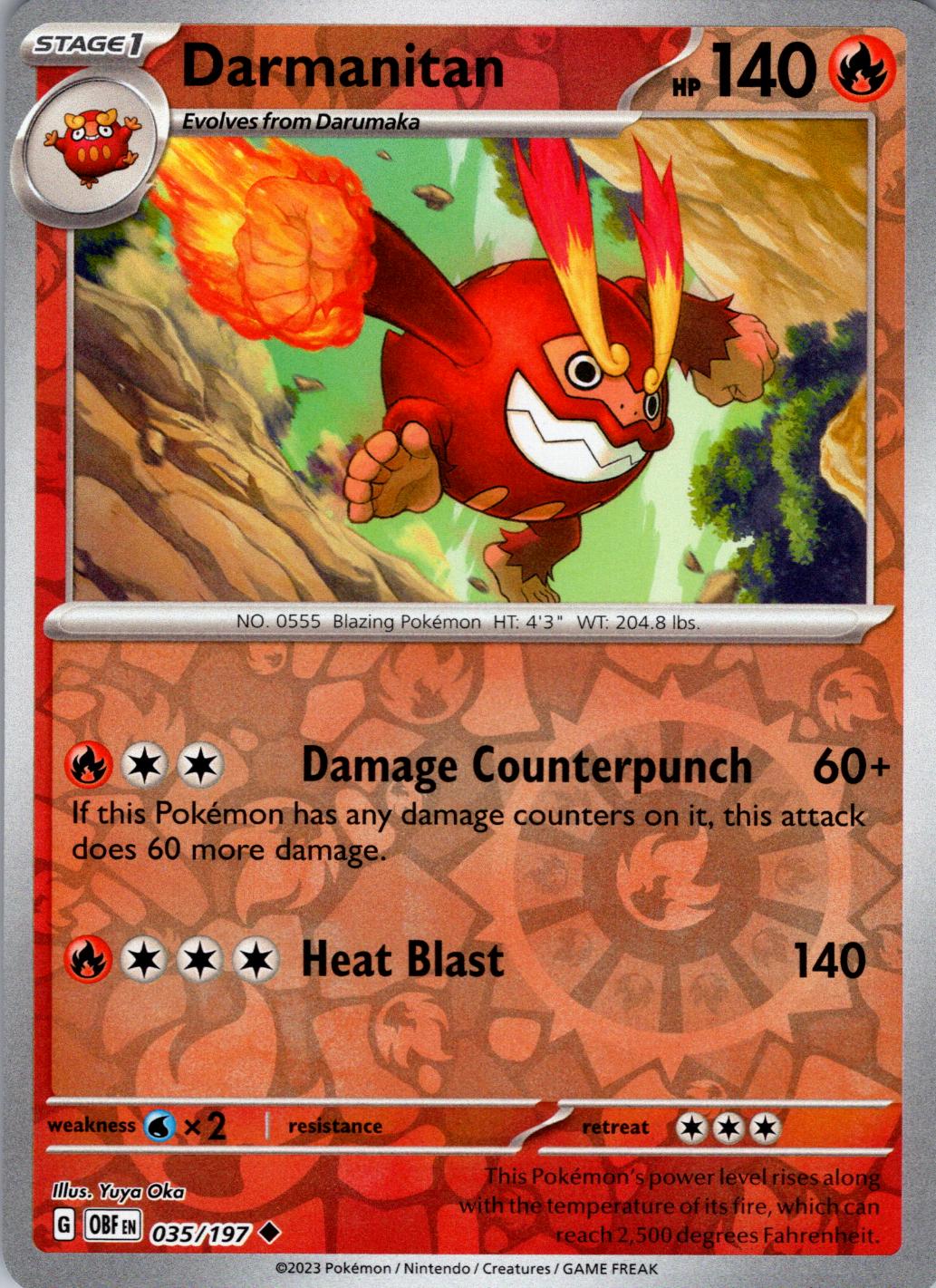 Darmanitan [Reverse Holo] #35 Pokemon Obsidian Flames