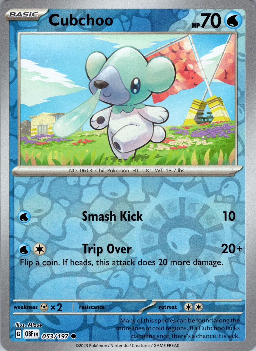Cubchoo [Reverse Holo] #53 Pokemon Obsidian Flames