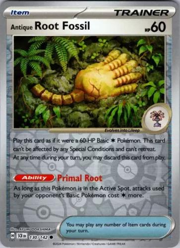 Antique Root Fossil [Reverse Holo] #130 Pokemon Stellar Crown