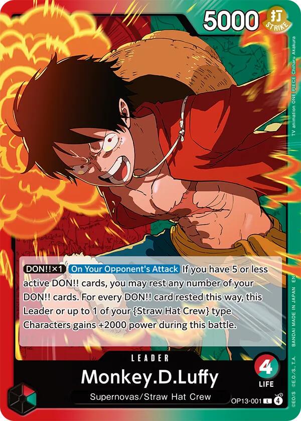 Monkey.D.Luffy OP13-001 One Piece Carrying on His Will