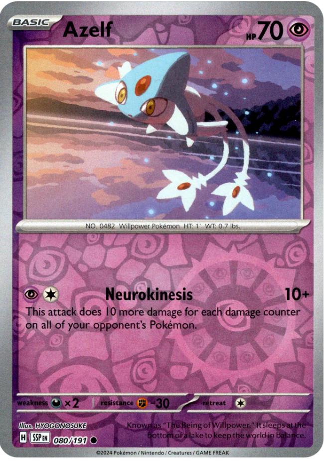 Azelf [Reverse Holo] #80 Pokemon Surging Sparks