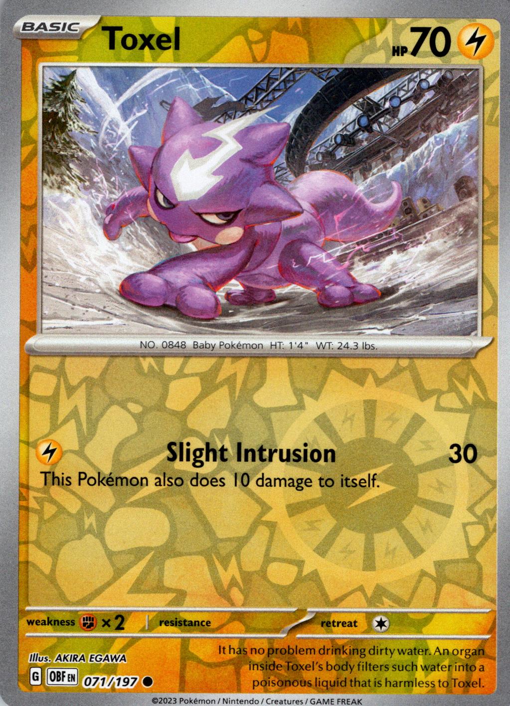 Toxel [Reverse Holo] #71 Pokemon Obsidian Flames