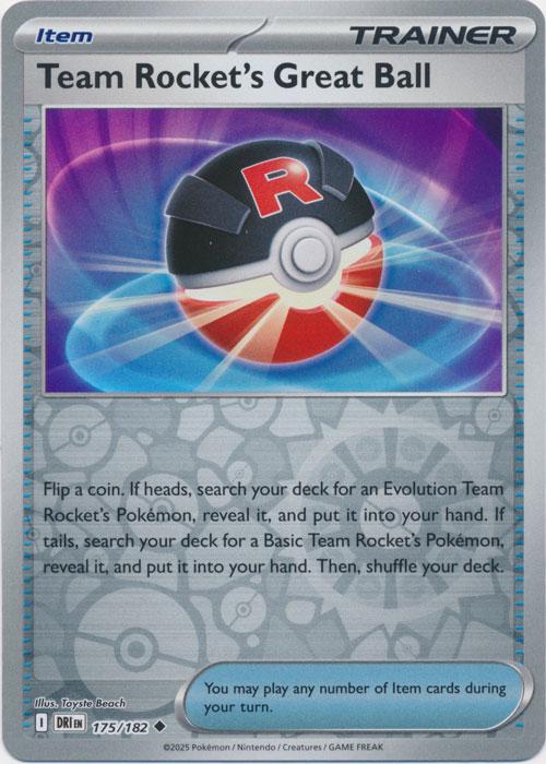 Team Rocket's Great Ball [Reverse Holo] #175 Pokemon Destined Rivals