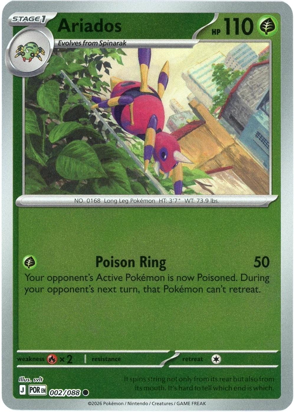 Ariados [Reverse Holo] #2 Pokemon Perfect Order