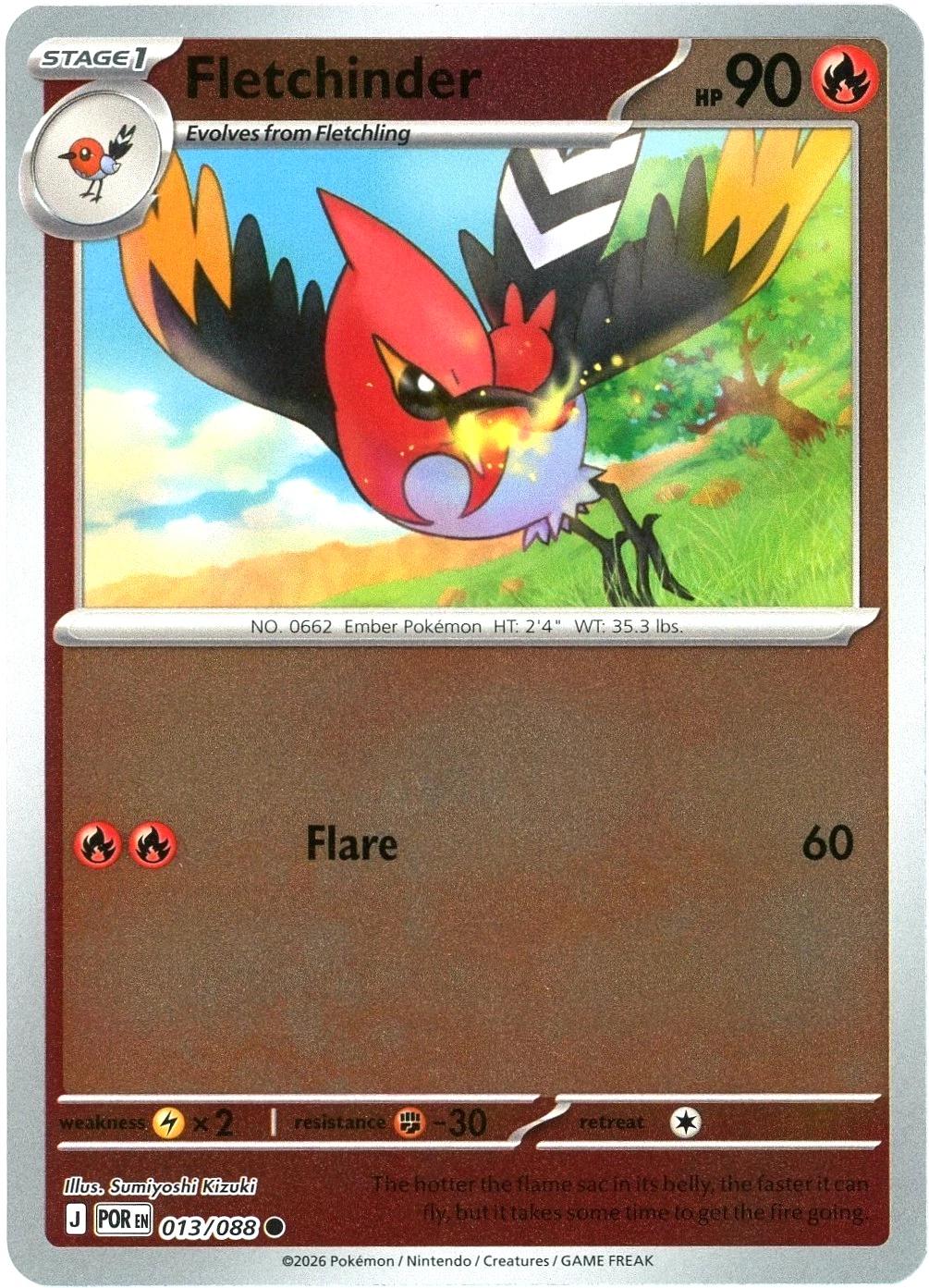 Fletchinder [Reverse Holo] #13 Pokemon Perfect Order