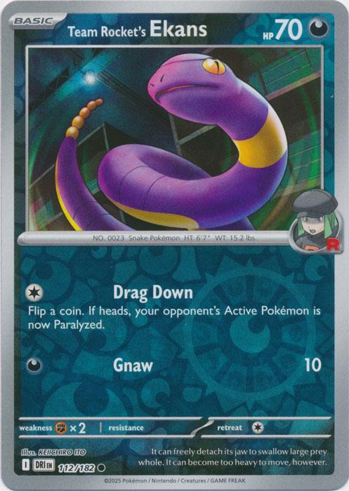 Team Rocket's Ekans [Reverse Holo] #112 Pokemon Destined Rivals