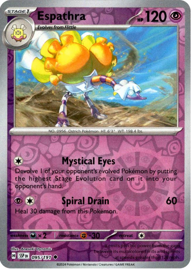 Espathra [Reverse Holo] #95 Pokemon Surging Sparks