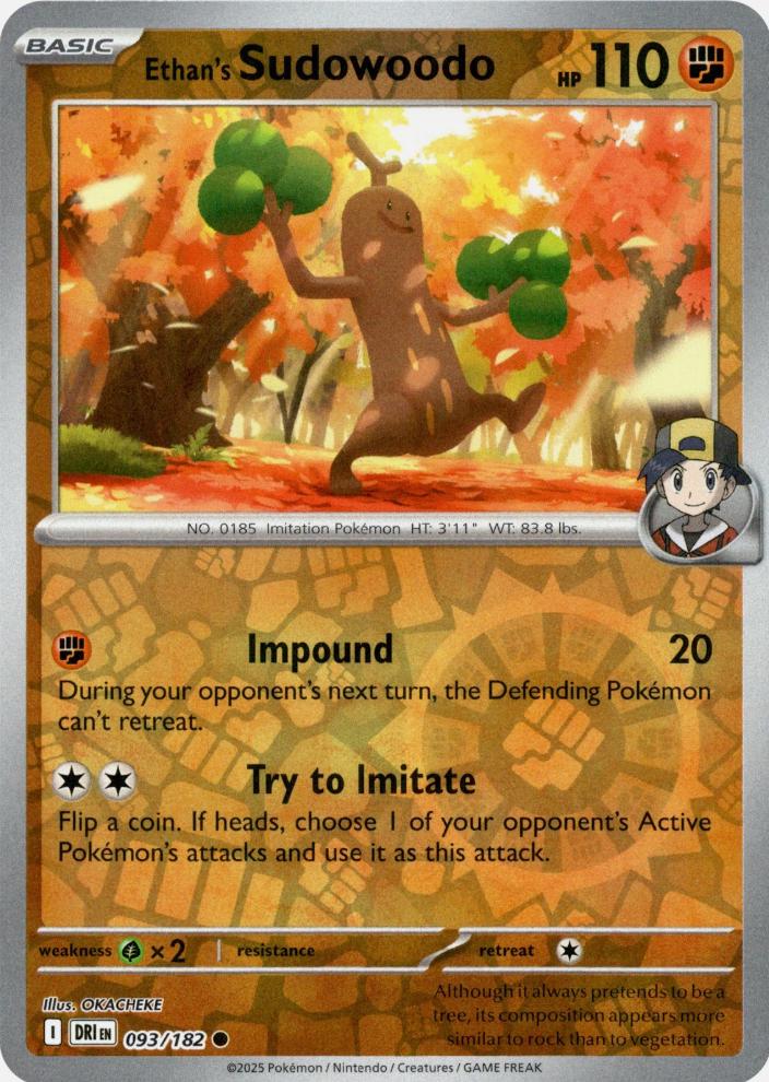 Ethan's Sudowoodo [Reverse Holo] #93 Pokemon Destined Rivals