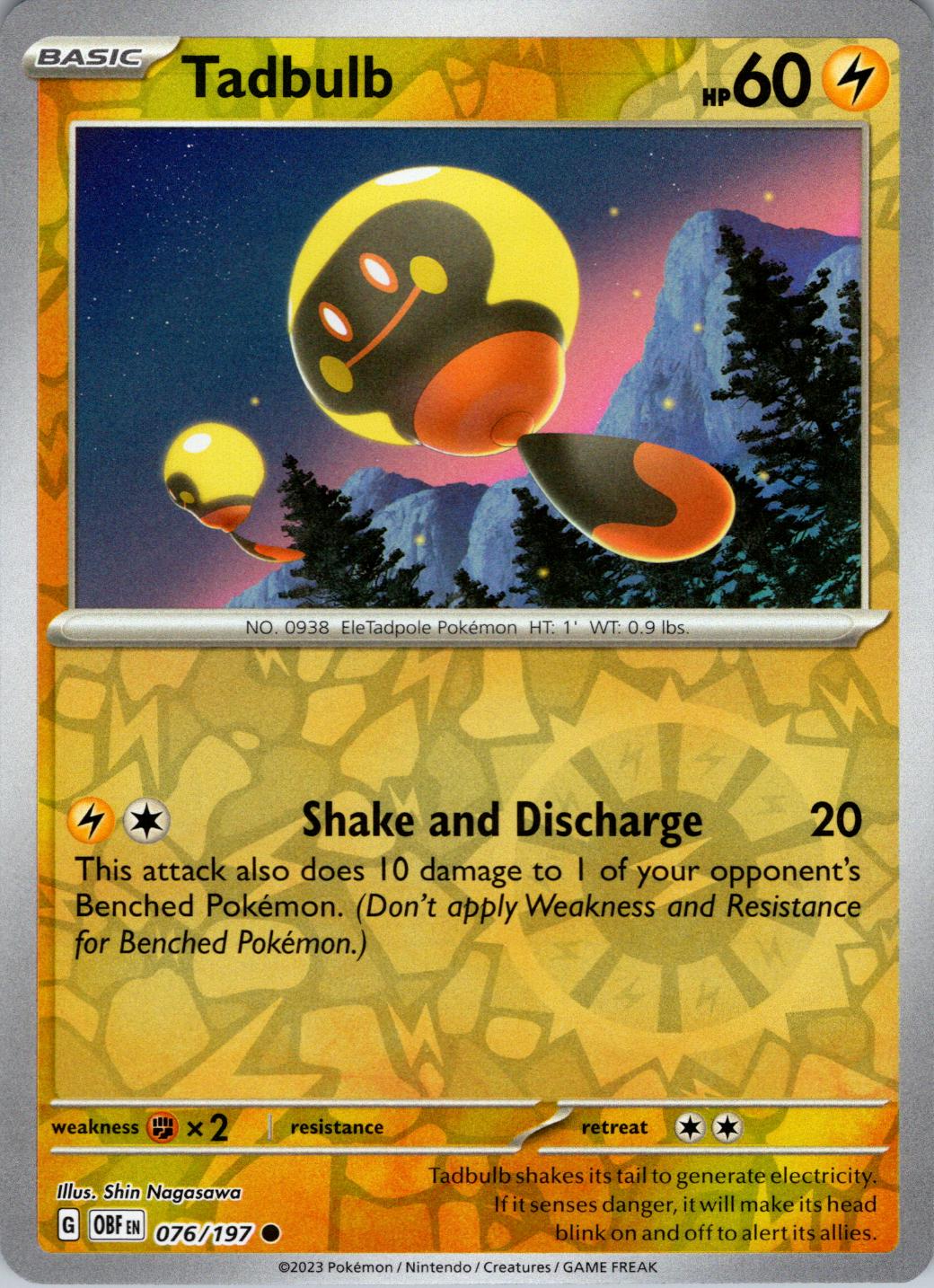 Tadbulb [Reverse Holo] #76 Pokemon Obsidian Flames
