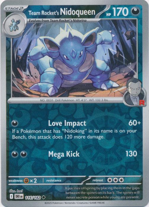 Team Rocket's Nidoqueen [Reverse Holo] #116 Pokemon Destined Rivals