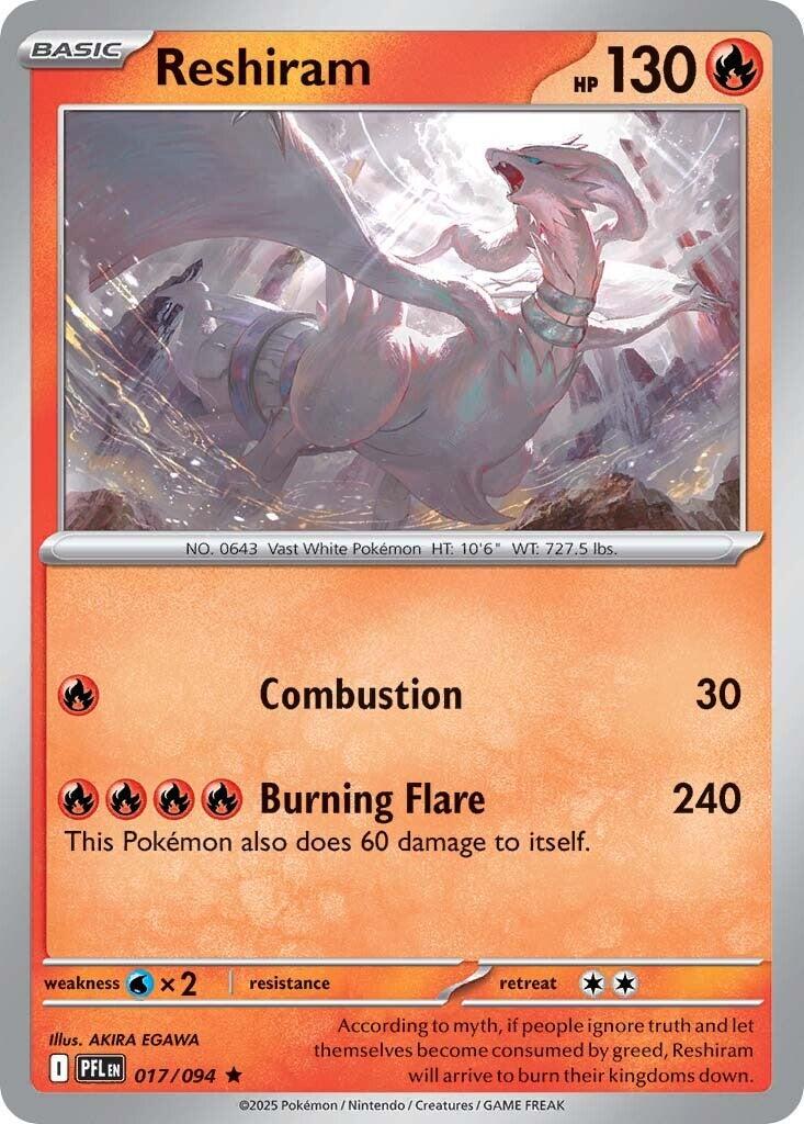 Reshiram #17 Pokemon Phantasmal Flames HOLO